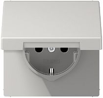Розетка с заземлением без рамки Jung LS990 1-м. крышка шторки для IP44 серый картинка